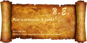 Marienescu Elmó névjegykártya